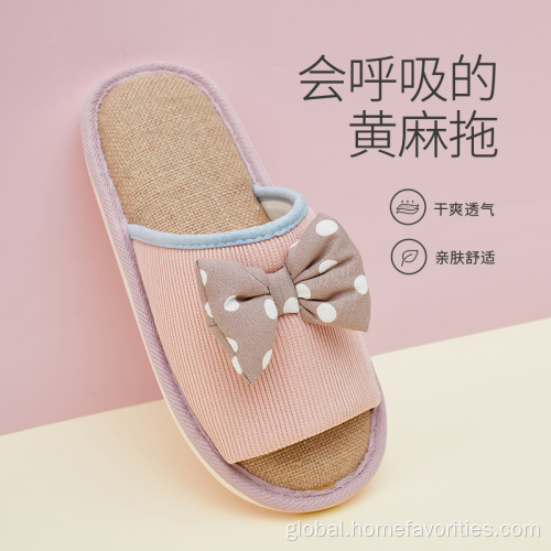 Autumn Open Slippers Summer Women Slide Slippers Linen Comfortable Supplier